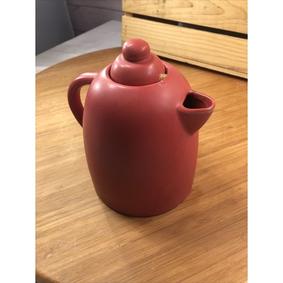 MSRF Inc. Design Studio Chicago Illinois Dark Orange Tangerine Teapot w/ Lid - Picture 7 of 7